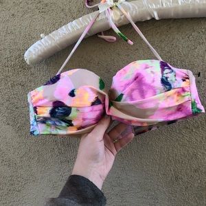 Pink padded swim bikini top